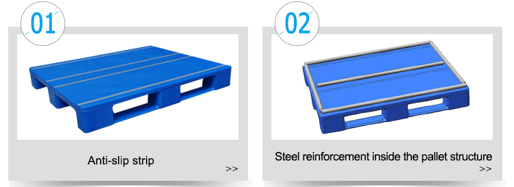 Hygienic Closed Deck 3 Runners Single Side/Face Anti Slip Rackable Reinforced Flat Plastic Pallet for Warehouse Use