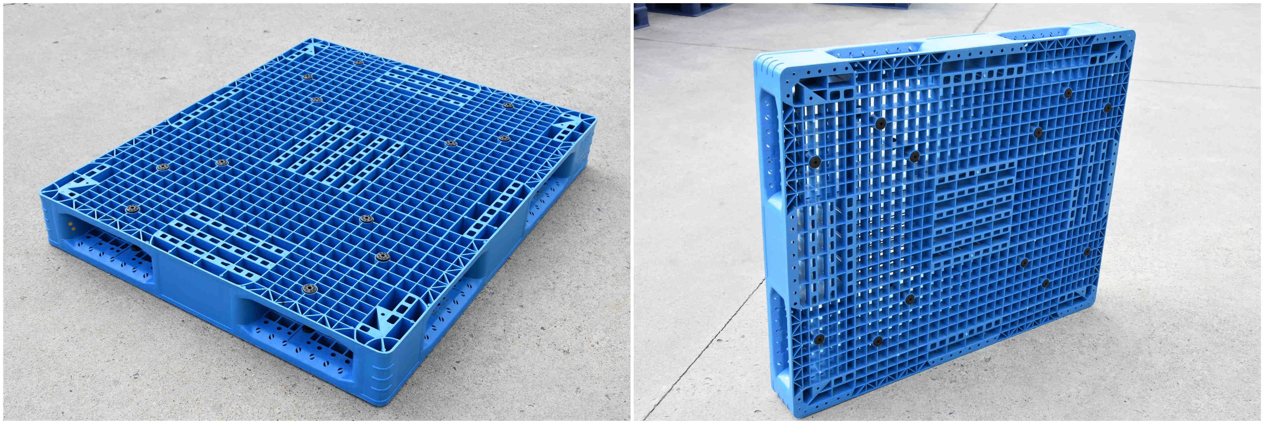 Reversible plastic pallet