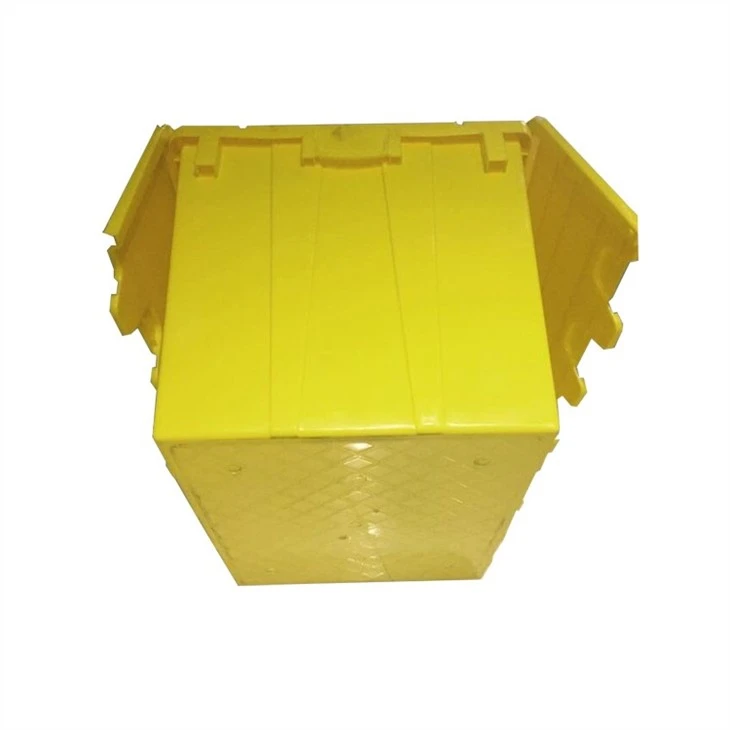 Nestable Plastic Attached Lid Distribution Totes